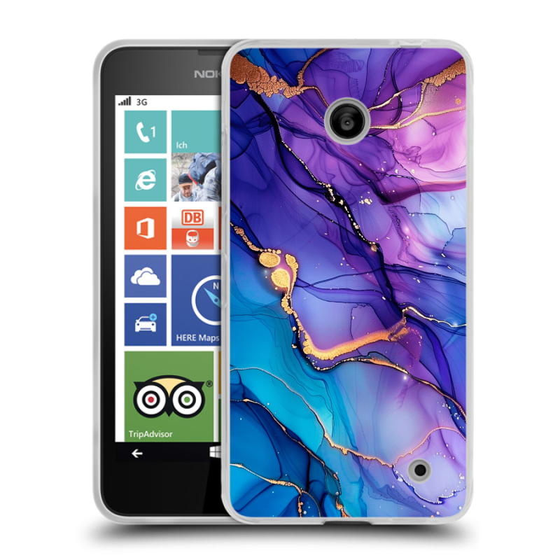 Пластиковый чехол на Nokia Lumia 630/635 с принтом синий мрамор Пластиковый чехол на Nokia Lumia 630/635 с принтом синий мрамор