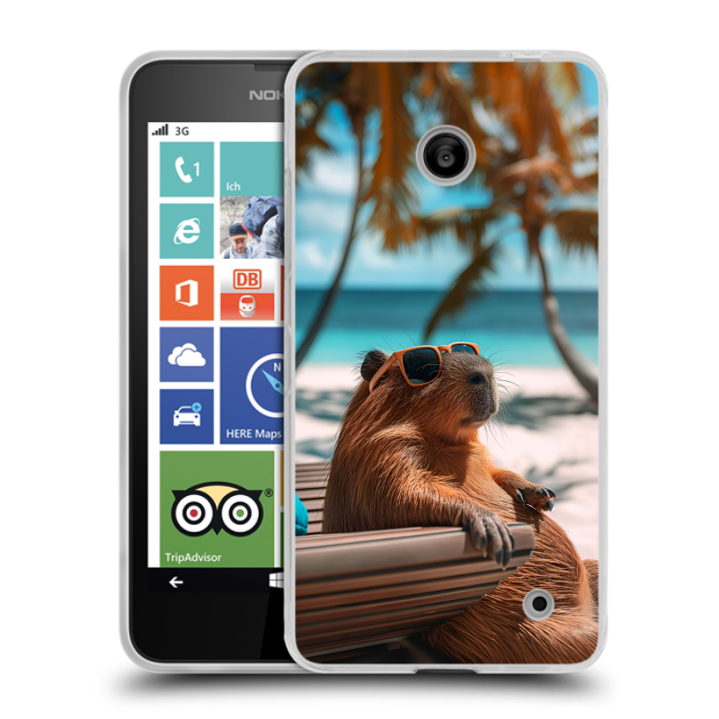 Пластиковый чехол на Nokia Lumia 630/635 с принтом Капибара Пластиковый чехол на Nokia Lumia 630/635 с принтом Капибара