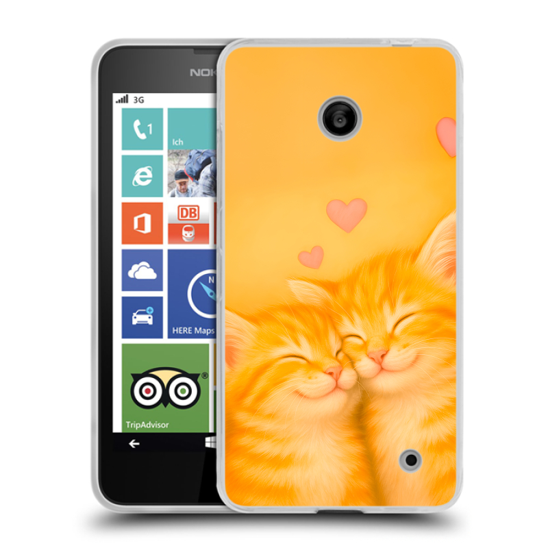 Пластиковый чехол на Nokia Lumia 630/635 с принтом Милые котята Пластиковый чехол на Nokia Lumia 630/635 с принтом Милые котята
