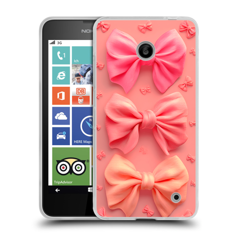 Пластиковый чехол на Nokia Lumia 630/635 с принтом Розовые бантики Пластиковый чехол на Nokia Lumia 630/635 с принтом Розовые бантики