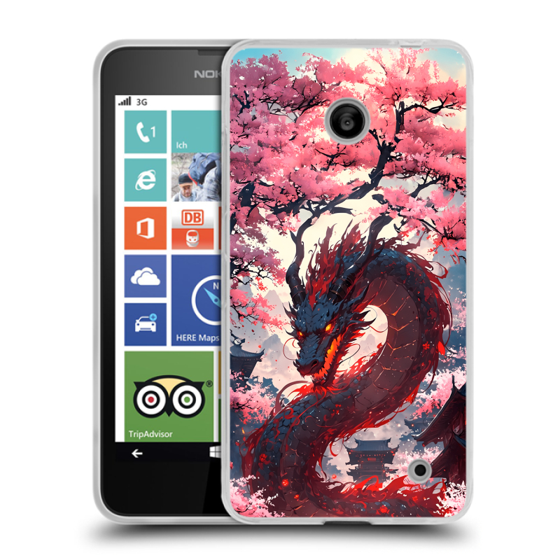 Пластиковый чехол на Nokia Lumia 630/635 с принтом Дракон Японский Пластиковый чехол на Nokia Lumia 630/635 с принтом Дракон Японский