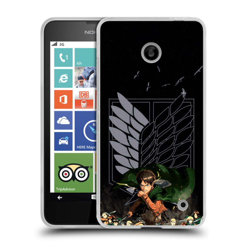 Пластиковый чехол на Nokia Lumia 630/635 с принтом Атака титанов Пластиковый чехол на Nokia Lumia 630/635 с принтом Атака титанов