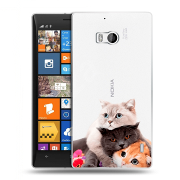 Силиконовый чехол на Nokia Lumia 930 с принтом Кошки Силиконовый чехол на Nokia Lumia 930 с принтом Кошки