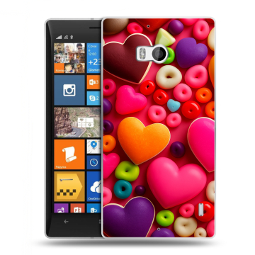 Силиконовый чехол на Nokia Lumia 930 с принтом Сердечки Силиконовый чехол на Nokia Lumia 930 с принтом Сердечки