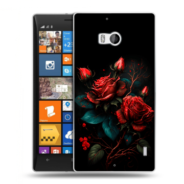 Силиконовый чехол на Nokia Lumia 930 с принтом Розы красные Силиконовый чехол на Nokia Lumia 930 с принтом Розы красные