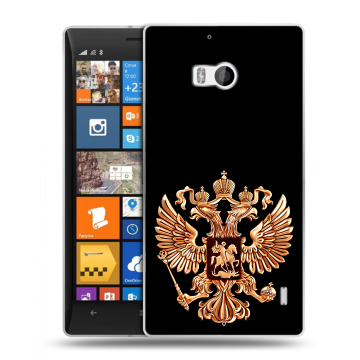 Силиконовый чехол на Nokia Lumia 930 с принтом Герб России золотой Силиконовый чехол на Nokia Lumia 930 с принтом Герб России золотой