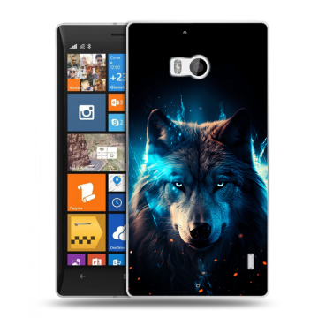 Силиконовый чехол на Nokia Lumia 930 с принтом Волк ночной