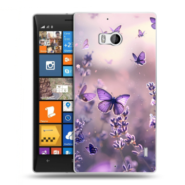 Силиконовый чехол на Nokia Lumia 930 с принтом бабочки и лаванда Силиконовый чехол на Nokia Lumia 930 с принтом бабочки и лаванда