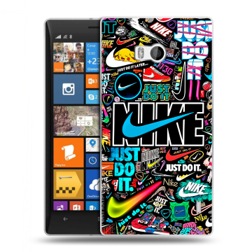 Силиконовый чехол на Nokia Lumia 930 с принтом найк nike черный Силиконовый чехол на Nokia Lumia 930 с принтом найк nike черный