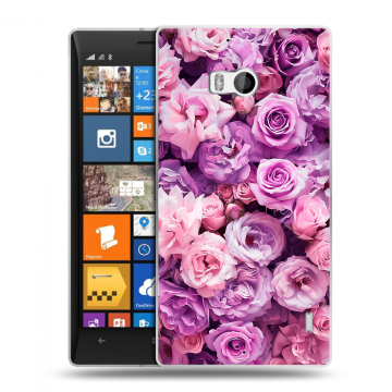 Силиконовый чехол на Nokia Lumia 930 с принтом лавандовые розы Силиконовый чехол на Nokia Lumia 930 с принтом лавандовые розы