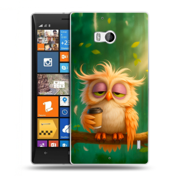 Силиконовый чехол на Nokia Lumia 930 с принтом сова Силиконовый чехол на Nokia Lumia 930 с принтом сова