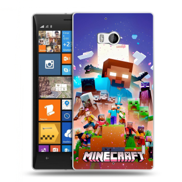 Силиконовый чехол на Nokia Lumia 930 с принтом Майнкрафт Minecraft Силиконовый чехол на Nokia Lumia 930 с принтом Майнкрафт Minecraft