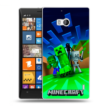 Силиконовый чехол на Nokia Lumia 930 с принтом Майнкрафт Силиконовый чехол на Nokia Lumia 930 с принтом Майнкрафт