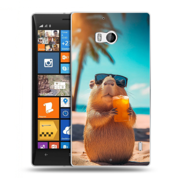 Силиконовый чехол на Nokia Lumia 930 с принтом Капибара