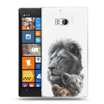 Силиконовый чехол на Nokia Lumia 930 с принтом Львы Силиконовый чехол на Nokia Lumia 930 с принтом Львы