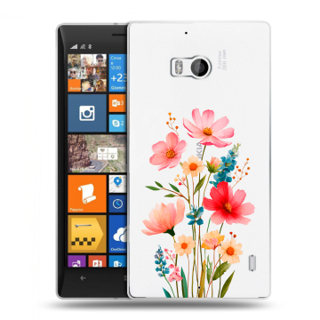 Силиконовый чехол на Nokia Lumia 930 с принтом Цветы Силиконовый чехол на Nokia Lumia 930 с принтом Цветы