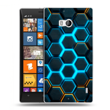 Силиконовый чехол на Nokia Lumia 930 с принтом Неоновые соты Силиконовый чехол на Nokia Lumia 930 с принтом Неоновые соты