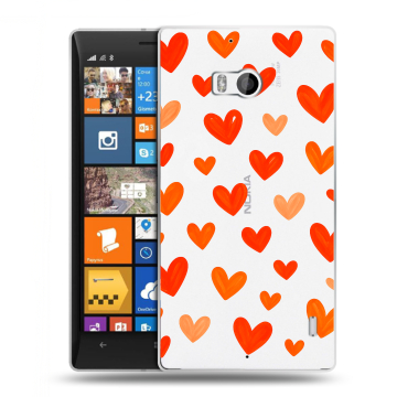 Силиконовый чехол на Nokia Lumia 930 с принтом Сердечки Силиконовый чехол на Nokia Lumia 930 с принтом Сердечки