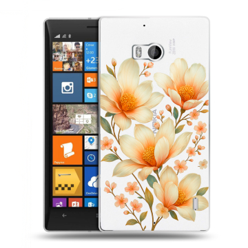Силиконовый чехол на Nokia Lumia 930 с принтом Цветы Силиконовый чехол на Nokia Lumia 930 с принтом Цветы