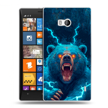 Силиконовый чехол на Nokia Lumia 930 с принтом Медведь Силиконовый чехол на Nokia Lumia 930 с принтом Медведь