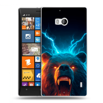 Силиконовый чехол на Nokia Lumia 930 с принтом Медведь Силиконовый чехол на Nokia Lumia 930 с принтом Медведь