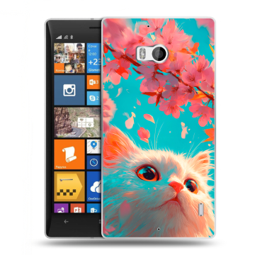 Силиконовый чехол на Nokia Lumia 930 с принтом Красивый кот Силиконовый чехол на Nokia Lumia 930 с принтом Красивый кот