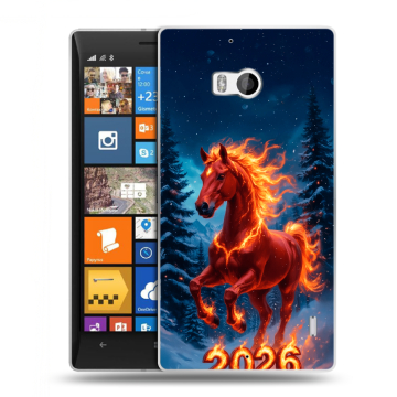 Силиконовый чехол на Nokia Lumia 930 с принтом Новый год коня Силиконовый чехол на Nokia Lumia 930 с принтом Новый год коня