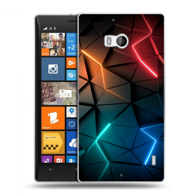 Пластиковый чехол на Nokia Lumia 930 с принтом Абстракция неон Пластиковый чехол на Nokia Lumia 930 с принтом Абстракция неон