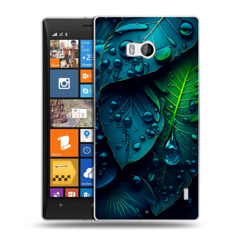 Силиконовый чехол на Nokia Lumia 930 с принтом Листья Силиконовый чехол на Nokia Lumia 930 с принтом Листья