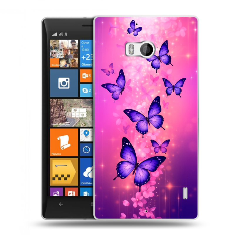 Пластиковый чехол на Nokia Lumia 930 с принтом Бабочки Пластиковый чехол на Nokia Lumia 930 с принтом Бабочки