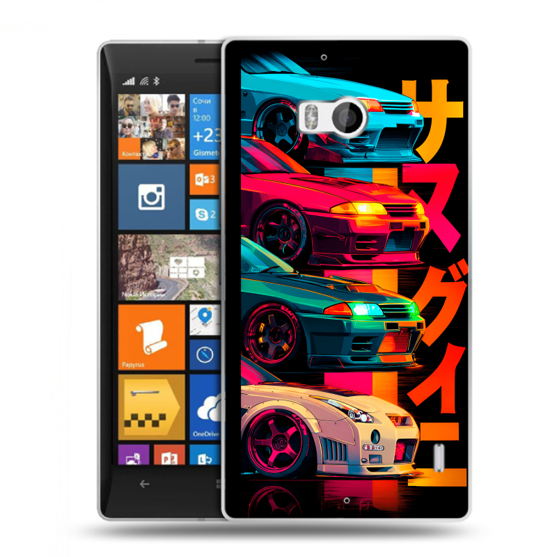 Пластиковый чехол на Nokia Lumia 930 с принтом Гоночные машины Пластиковый чехол на Nokia Lumia 930 с принтом Гоночные машины