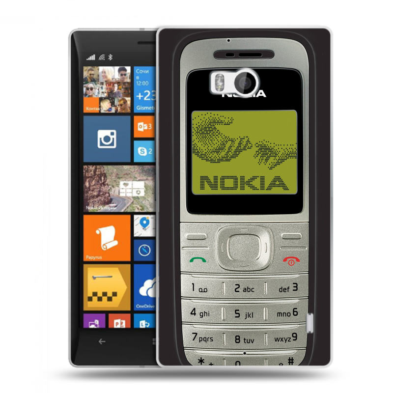 Силиконовый чехол на Nokia Lumia 930 с принтом Ретро Нокия Силиконовый чехол на Nokia Lumia 930 с принтом Ретро Нокия