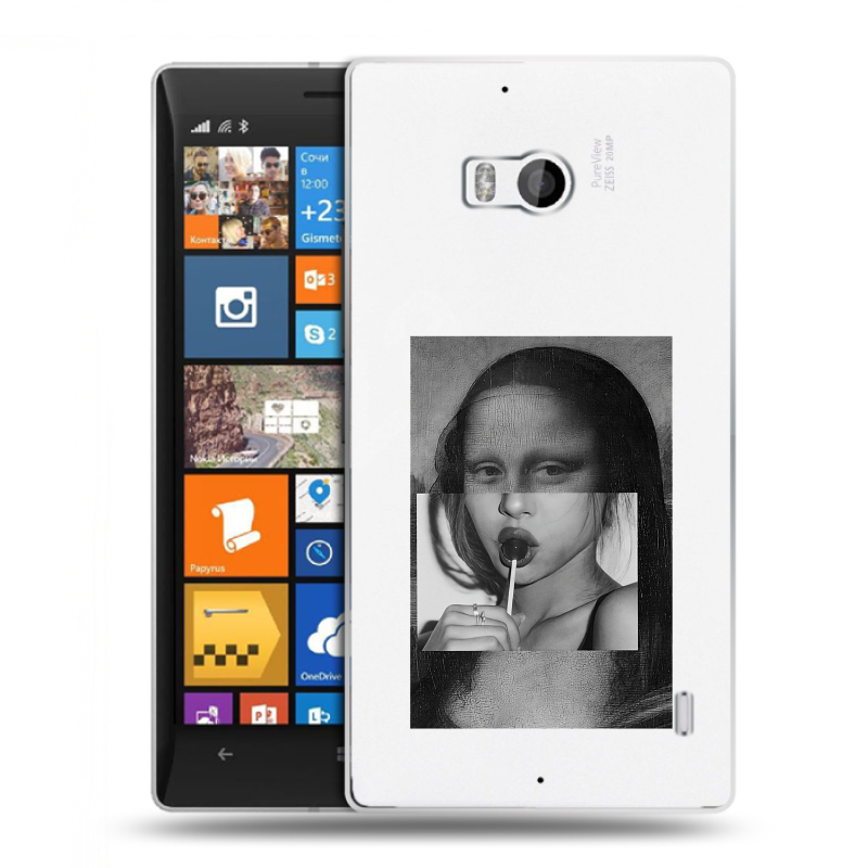 Силиконовый чехол на Nokia Lumia 930 с принтом Мона Лиза Силиконовый чехол на Nokia Lumia 930 с принтом Мона Лиза
