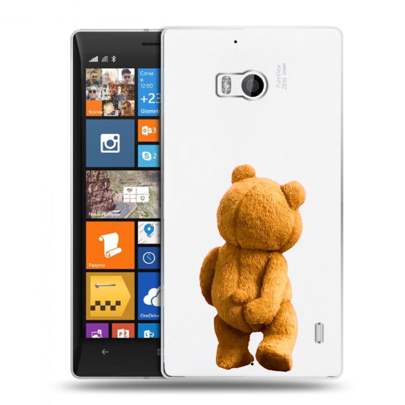 Силиконовый чехол на Nokia Lumia 930 с принтом Медведь Силиконовый чехол на Nokia Lumia 930 с принтом Медведь