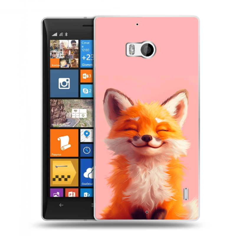 Пластиковый чехол на Nokia Lumia 930 с принтом милая лиса Пластиковый чехол на Nokia Lumia 930 с принтом милая лиса