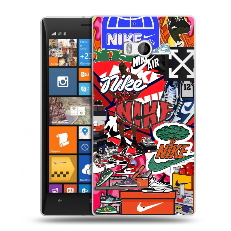 Пластиковый чехол на Nokia Lumia 930 с принтом Найк Nike яркий Пластиковый чехол на Nokia Lumia 930 с принтом Найк Nike яркий