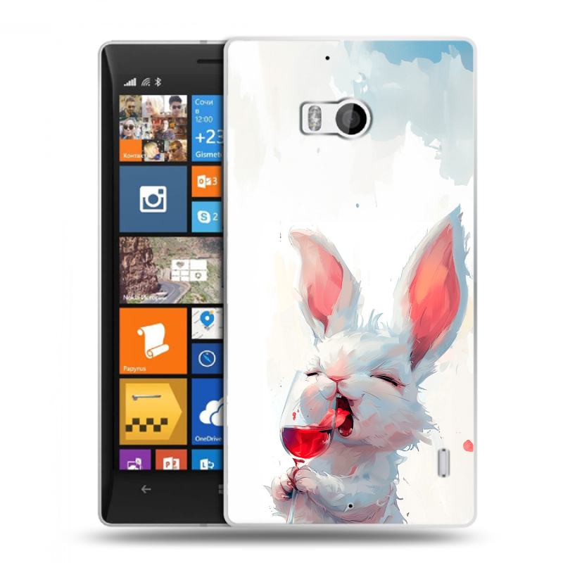 Пластиковый чехол на Nokia Lumia 930 с принтом кролик зайчик Пластиковый чехол на Nokia Lumia 930 с принтом кролик зайчик