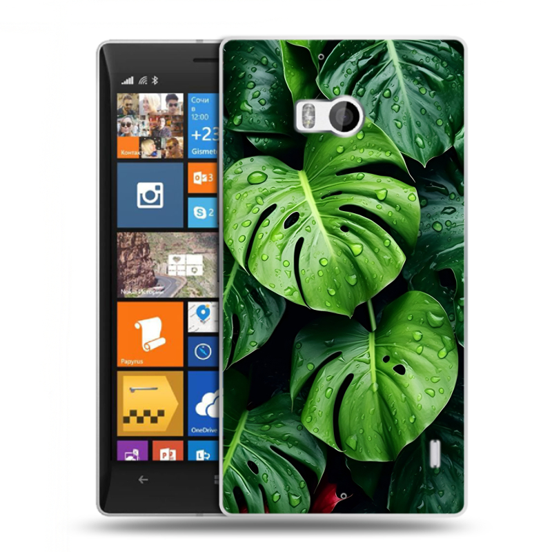Силиконовый чехол на Nokia Lumia 930 с принтом Листья Силиконовый чехол на Nokia Lumia 930 с принтом Листья