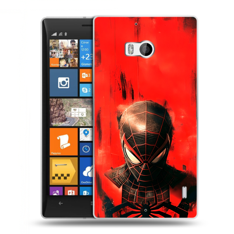 Пластиковый чехол на Nokia Lumia 930 с принтом человек паук spiderman Пластиковый чехол на Nokia Lumia 930 с принтом человек паук spiderman