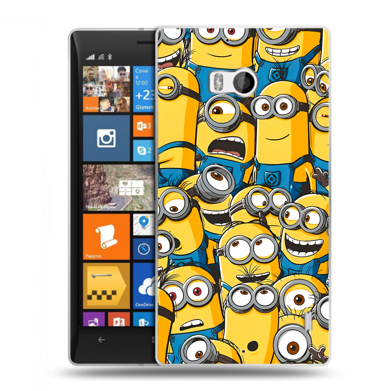 Силиконовый чехол на Nokia Lumia 930 с принтом Миньоны Силиконовый чехол на Nokia Lumia 930 с принтом Миньоны