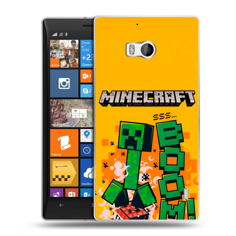 Силиконовый чехол на Nokia Lumia 930 с принтом Майнкрафт Minecraft Силиконовый чехол на Nokia Lumia 930 с принтом Майнкрафт Minecraft