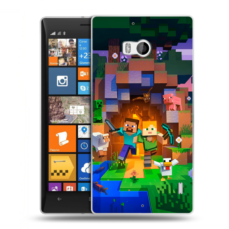 Пластиковый чехол на Nokia Lumia 930 с принтом Майнкрафт Minecraft Пластиковый чехол на Nokia Lumia 930 с принтом Майнкрафт Minecraft
