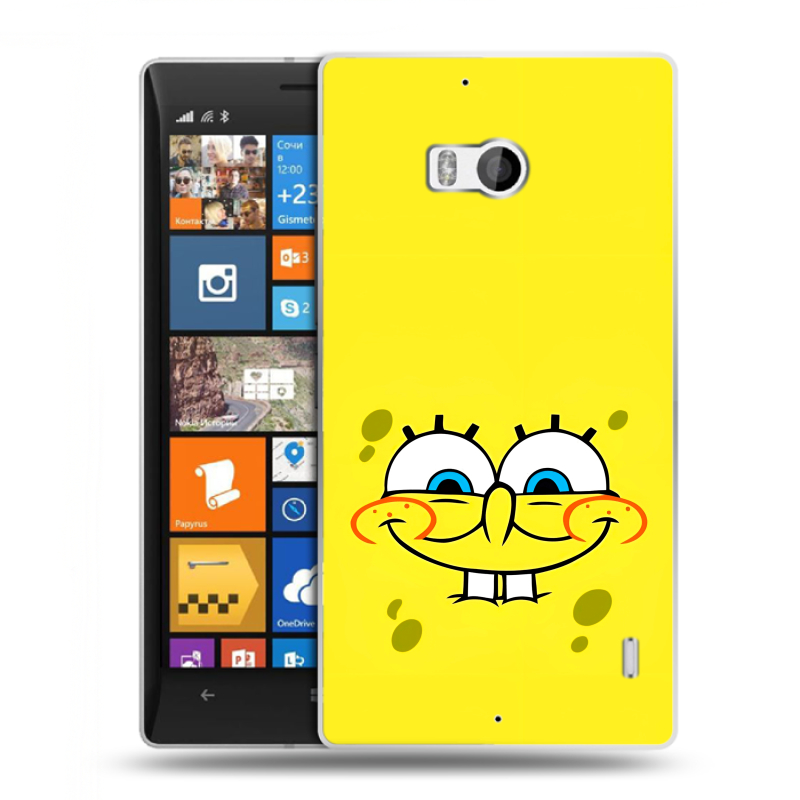 Силиконовый чехол на Nokia Lumia 930 с принтом спанчбоб спанч боб Силиконовый чехол на Nokia Lumia 930 с принтом спанчбоб спанч боб