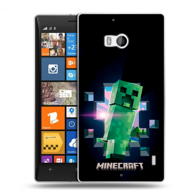 Пластиковый чехол на Nokia Lumia 930 с принтом Майнкрафт Minecraft Пластиковый чехол на Nokia Lumia 930 с принтом Майнкрафт Minecraft