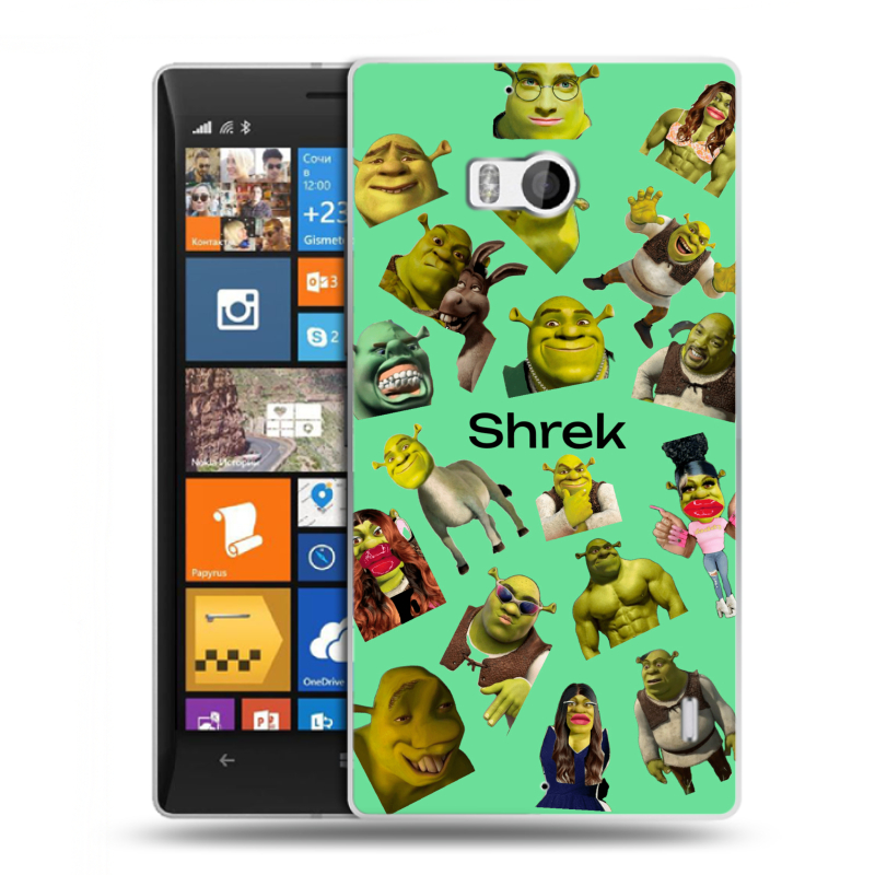 Силиконовый чехол на Nokia Lumia 930 с принтом Шрек Shrek Силиконовый чехол на Nokia Lumia 930 с принтом Шрек Shrek