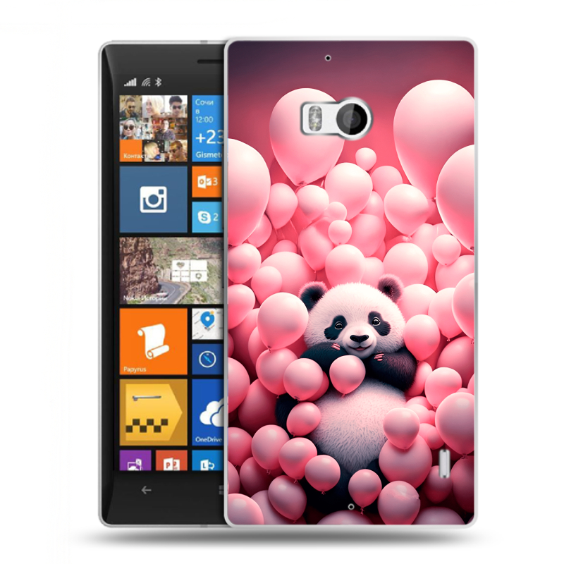 Силиконовый чехол на Nokia Lumia 930 с принтом Панда Силиконовый чехол на Nokia Lumia 930 с принтом Панда