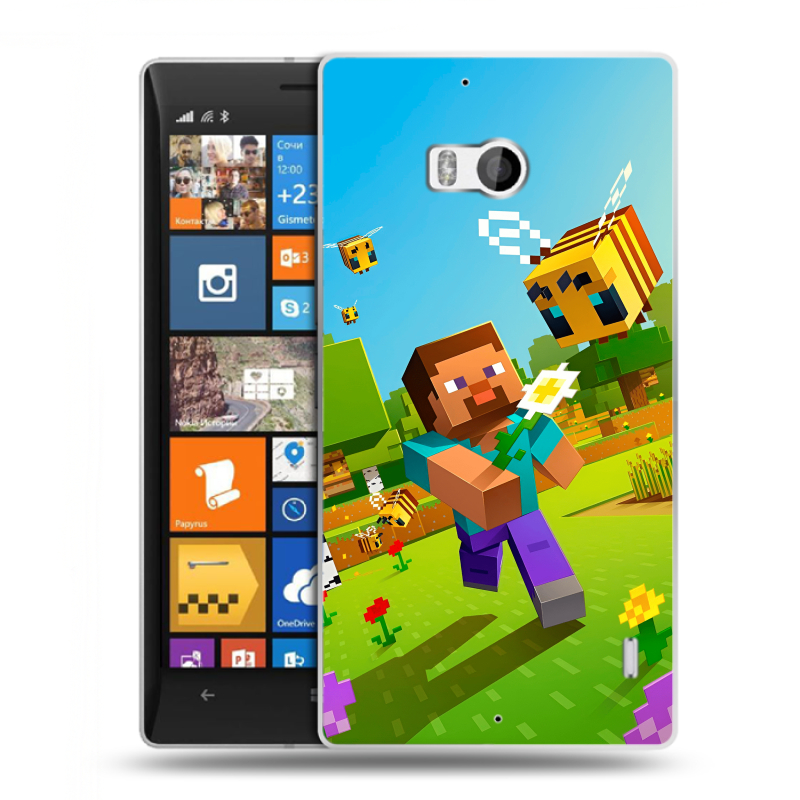 Пластиковый чехол на Nokia Lumia 930 с принтом Майнкрафт Minecraft Пластиковый чехол на Nokia Lumia 930 с принтом Майнкрафт Minecraft