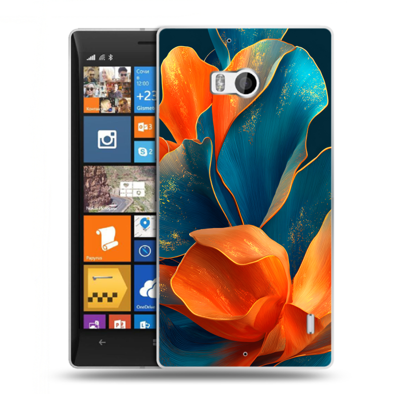 Силиконовый чехол на Nokia Lumia 930 с принтом Цветы Силиконовый чехол на Nokia Lumia 930 с принтом Цветы