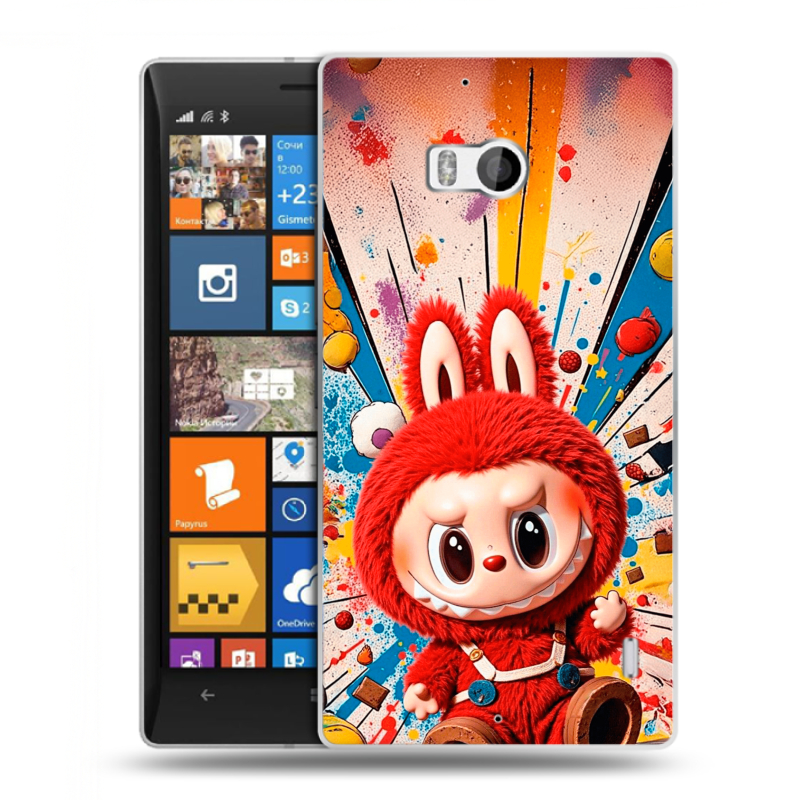 Силиконовый чехол на Nokia Lumia 930 с принтом Labubu Лабубу Силиконовый чехол на Nokia Lumia 930 с принтом Labubu Лабубу
