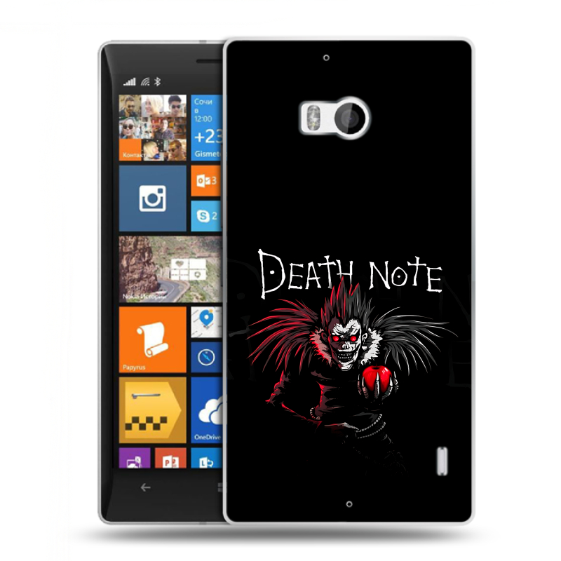 Силиконовый чехол на Nokia Lumia 930 с принтом Death note Тетрадь смерти Силиконовый чехол на Nokia Lumia 930 с принтом Death note Тетрадь смерти